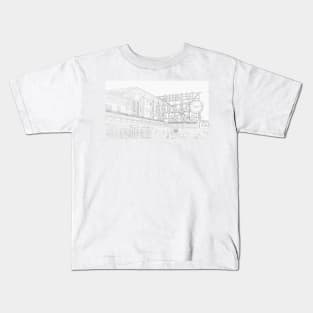 Pike Place Market Line Drawing Kids T-Shirt